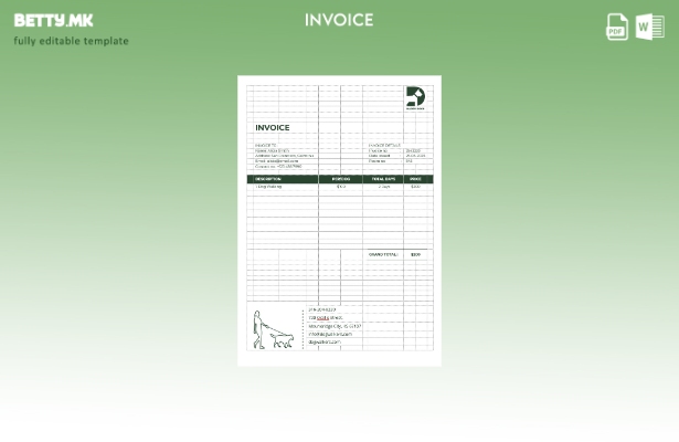 Шаблон за фактура за шетач на кучиња во модерен стил